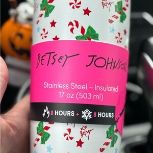 Betsey Johnson Festive Candy Cane Tumbler